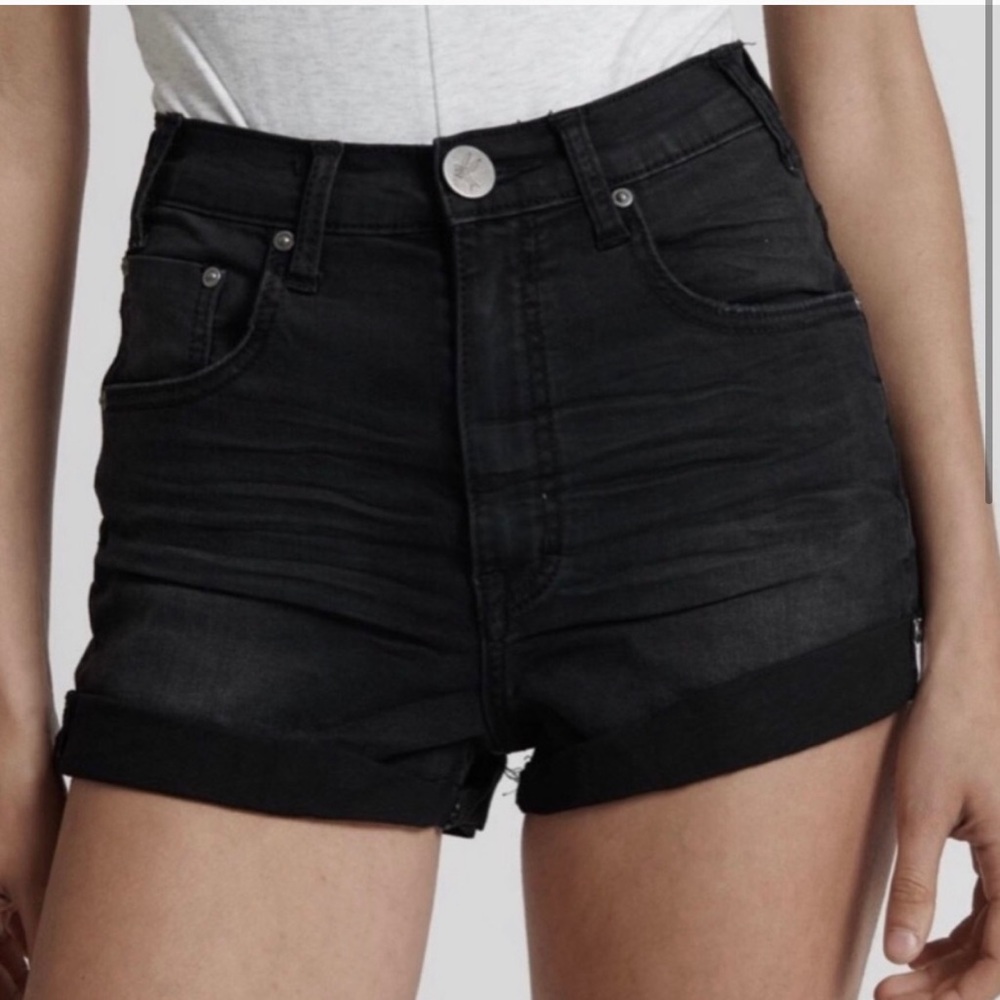 One teaspoon Black denim Harlets Shorts